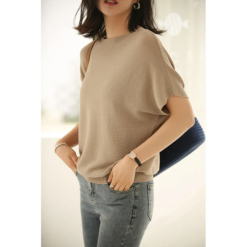 Julia Fashion - Fashionable Solid Color Elegant T-shirts