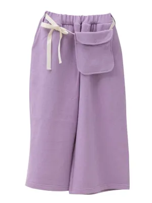 Lavender Wide Sweatpants with Sling Bag