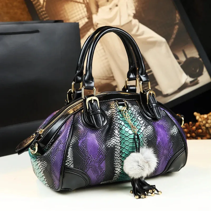 Leather Dumpling Bag with Tassel