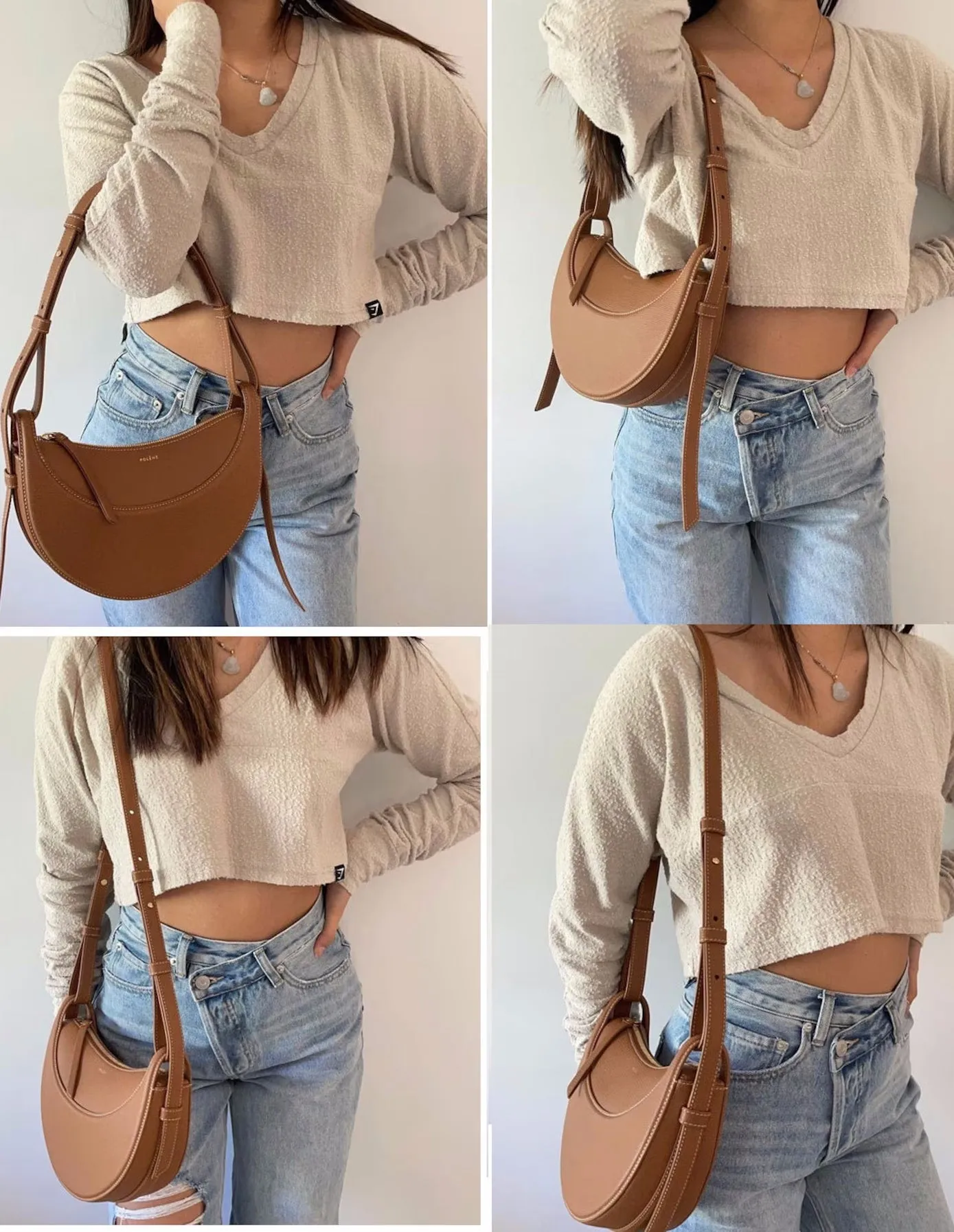 Leather Half-Moon Bag