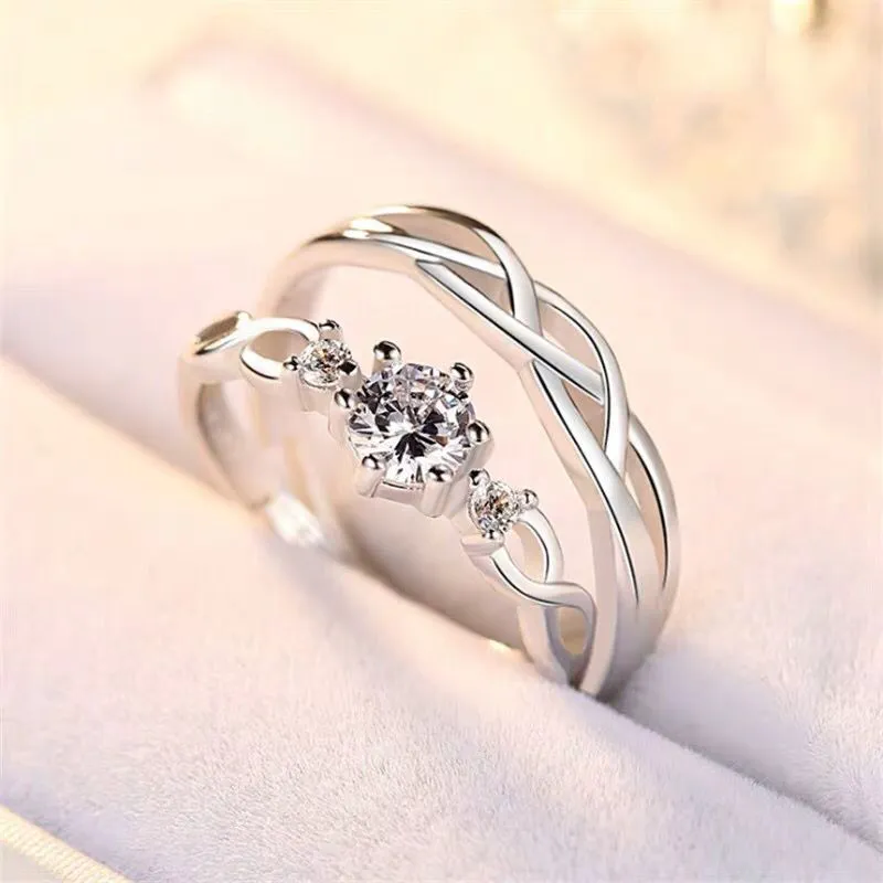 Love Knot Matching Promise Rings for Couples