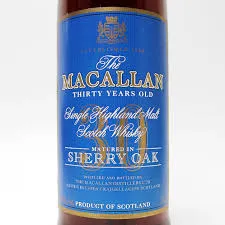 Macallan 30 Years Old Sherry Oak Blue Label (bottled between 1990s to 2000s) 70cl