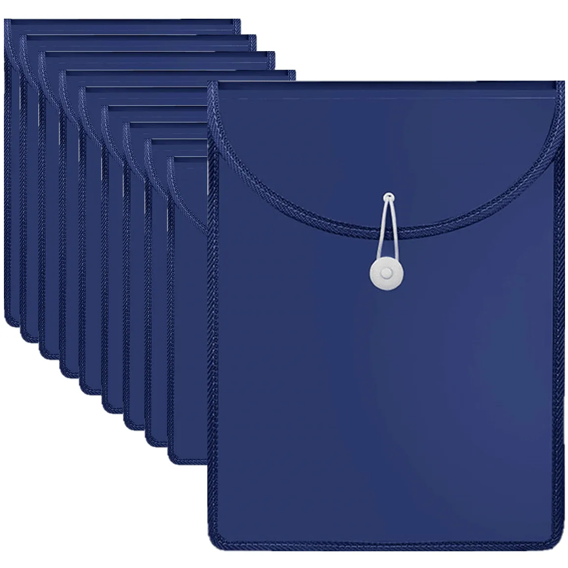 Marbig Top Load File Folder With Elastic Closure PP A4 Navy Dark Blue Pack 10