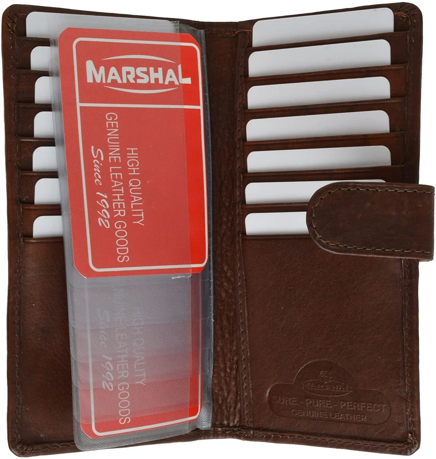 Marshal Womens Checkbook Cover Credit Card Slots Secure by Button Closure