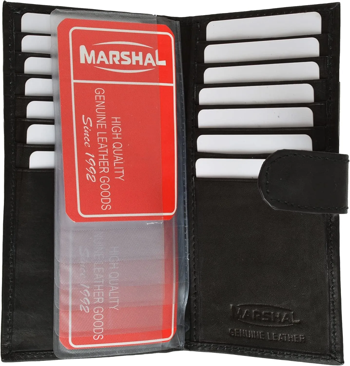 Marshal Womens Checkbook Cover Credit Card Slots Secure by Button Closure