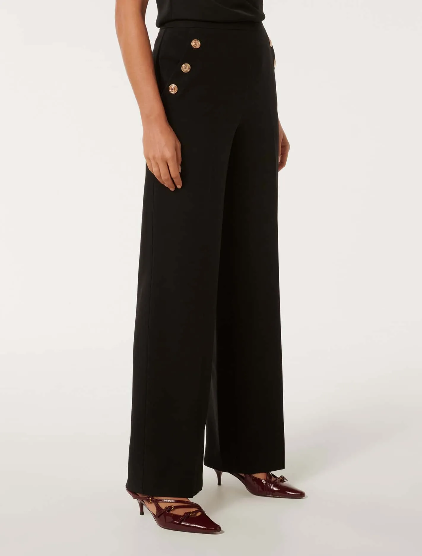 Mary Button Wide Leg Pants