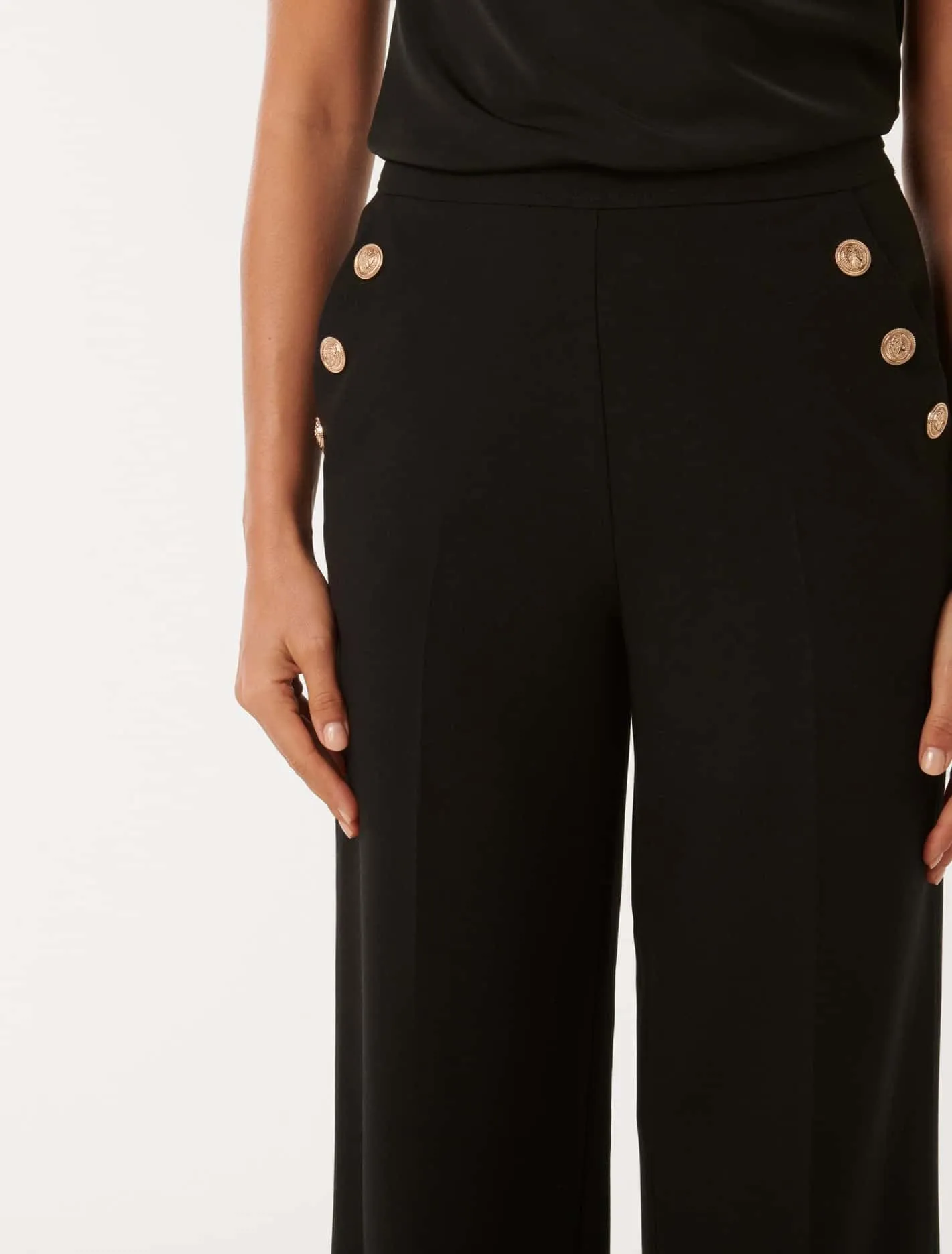 Mary Button Wide Leg Pants