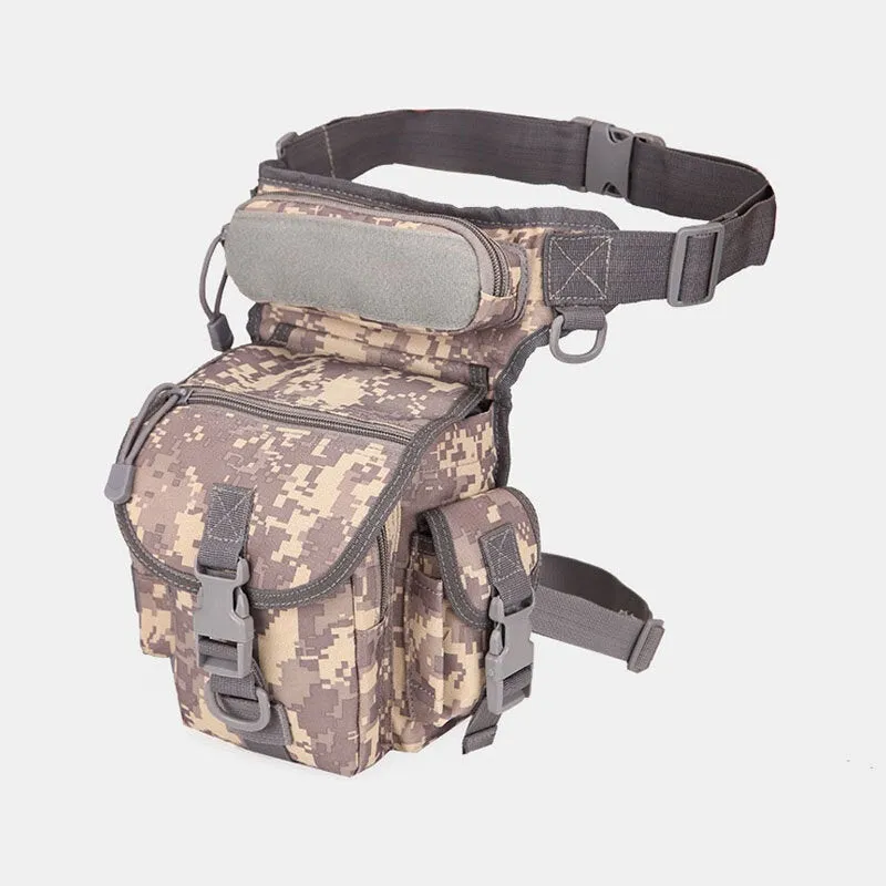 Men Oxford Cloth Camouflage Outdoor Sport Reporter Photography Leg Bag Waist Shoulder