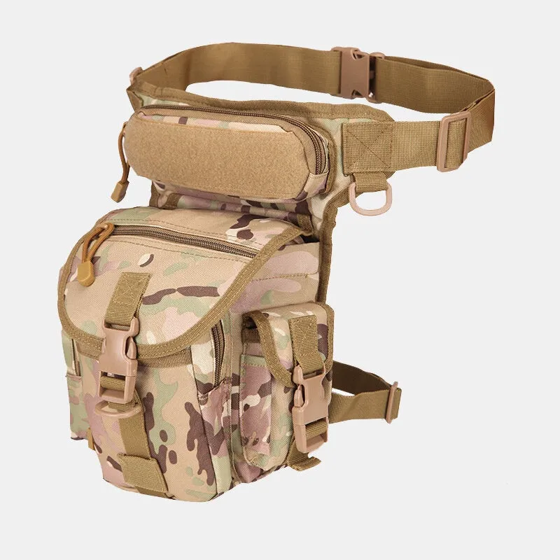 Men Oxford Cloth Camouflage Outdoor Sport Reporter Photography Leg Bag Waist Shoulder