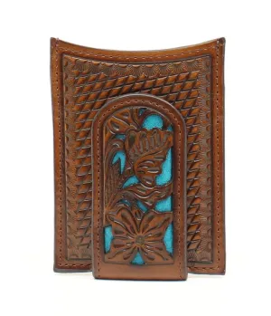 MENS NOCONA MONEY CLIP W/TURQUOISE INLAY