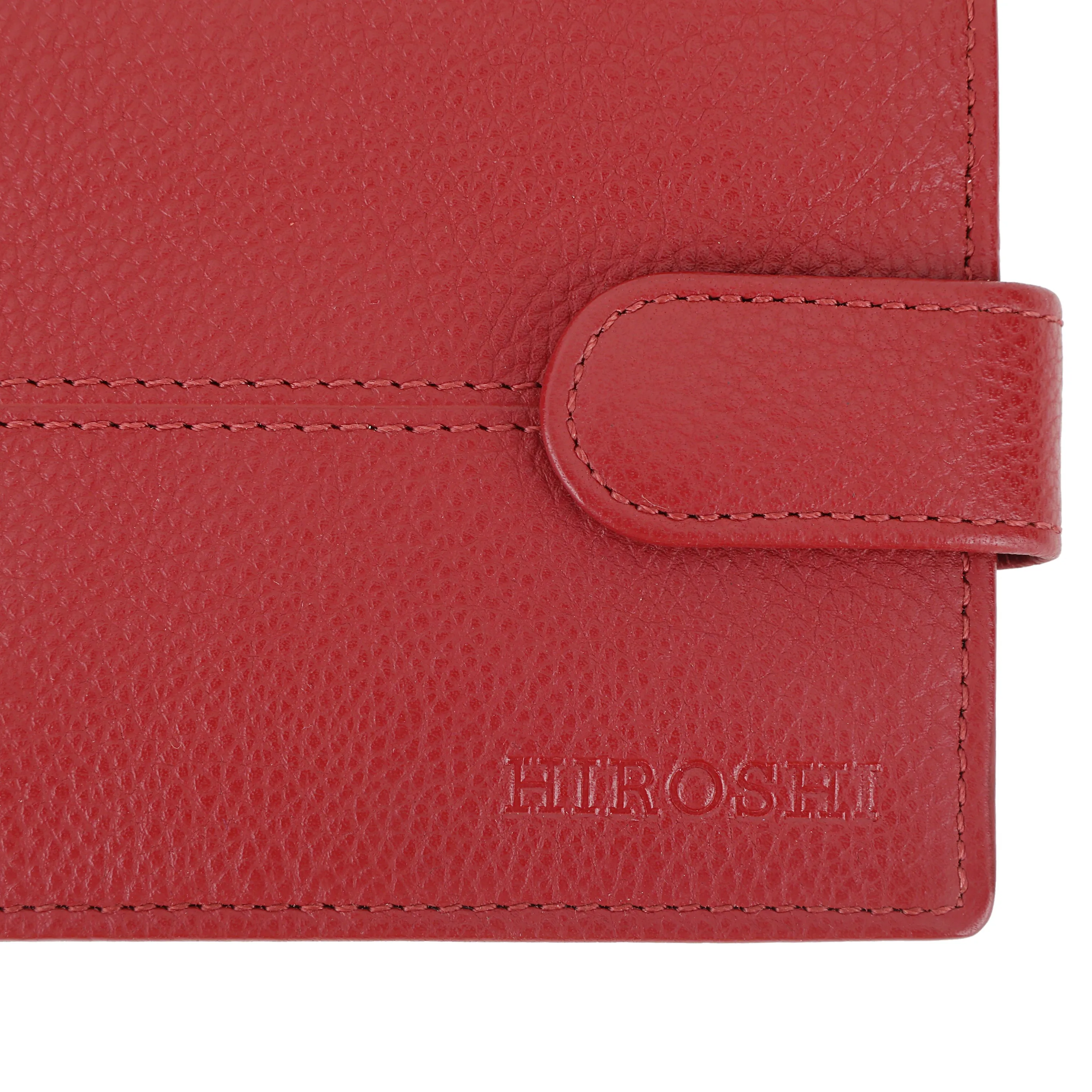 Men's Red Leather Fold Wallet - Hiroshi