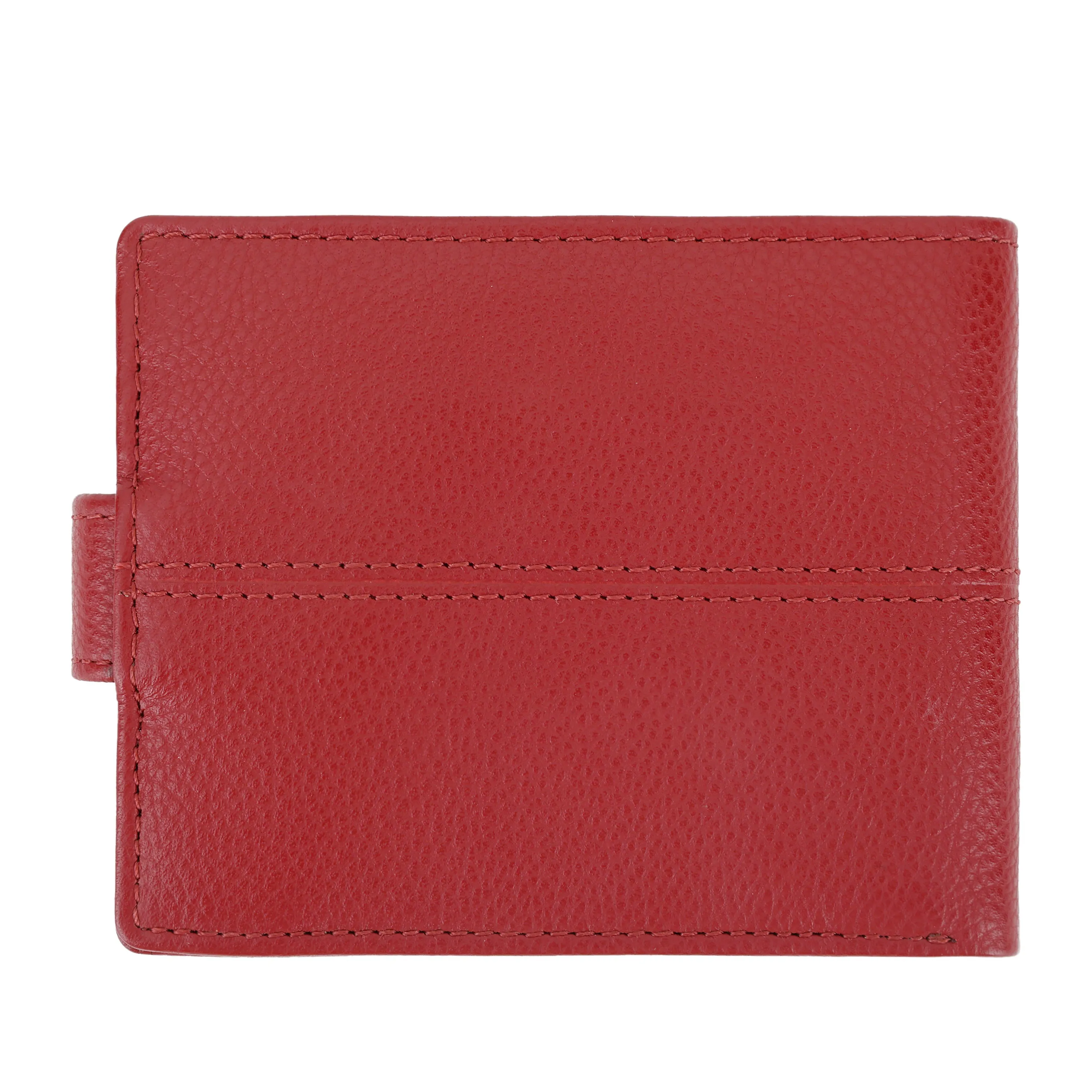 Men's Red Leather Fold Wallet - Hiroshi