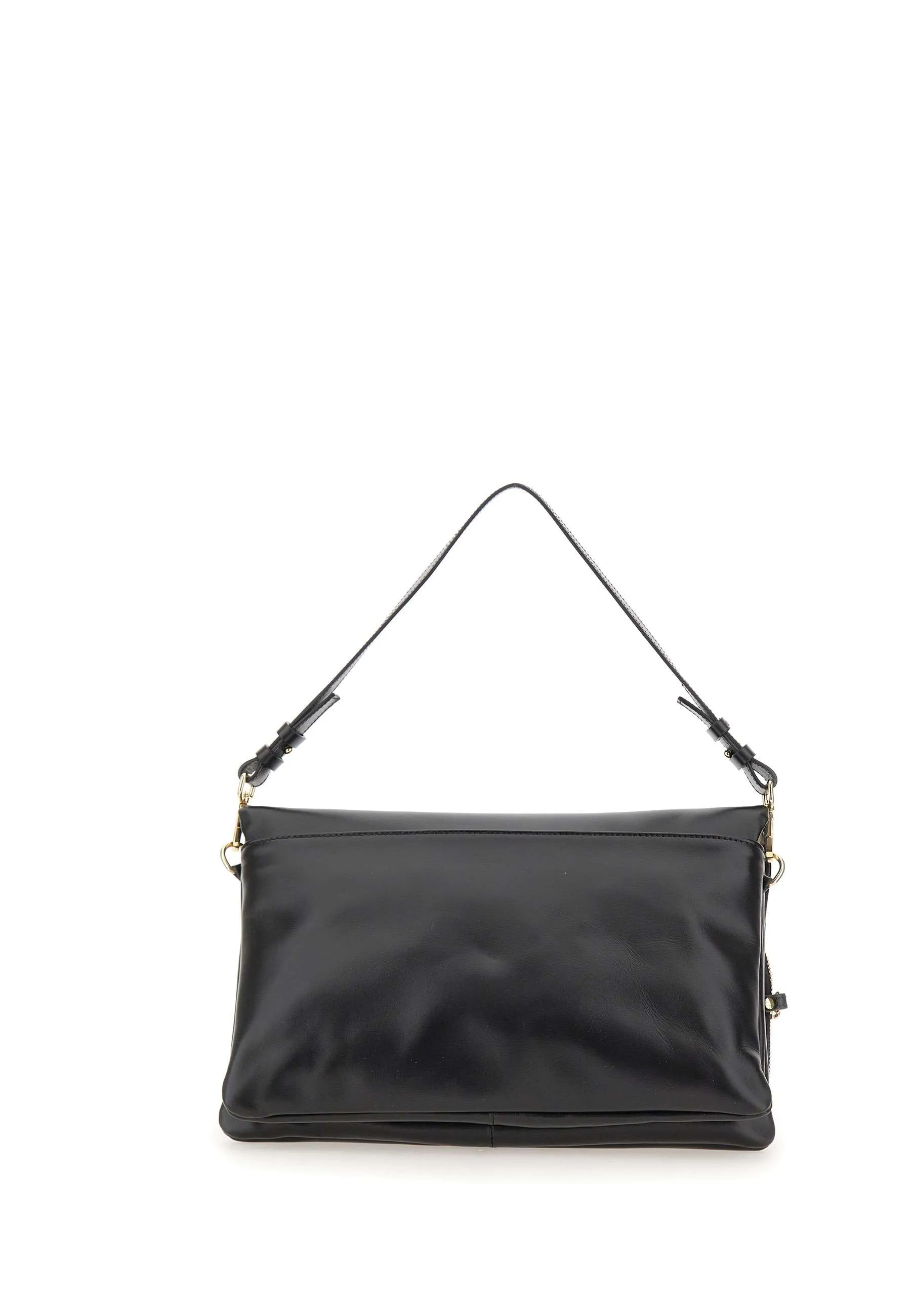 Miami Leather Shoulder Bag in Black