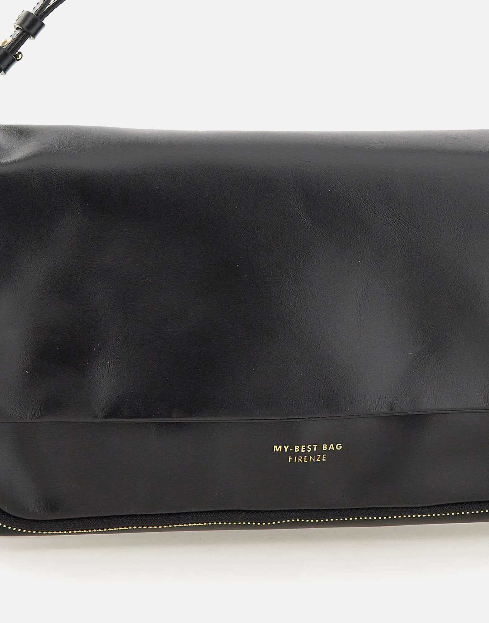 Miami Leather Shoulder Bag in Black