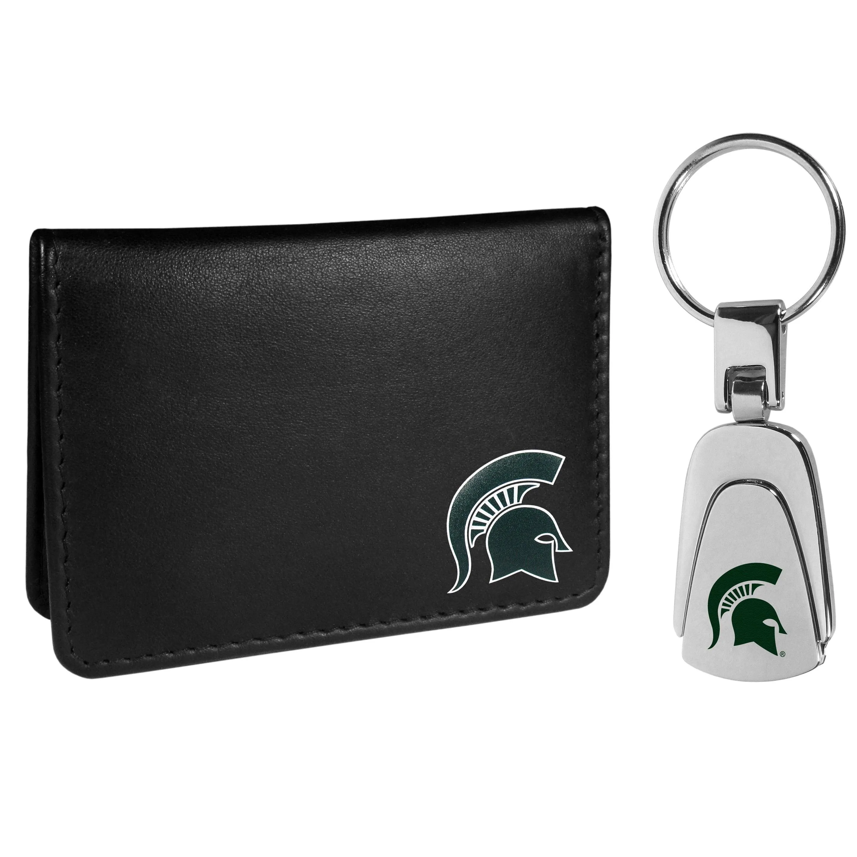 Michigan St. Spartans Weekend Bi-fold Wallet & Steel Key Chain