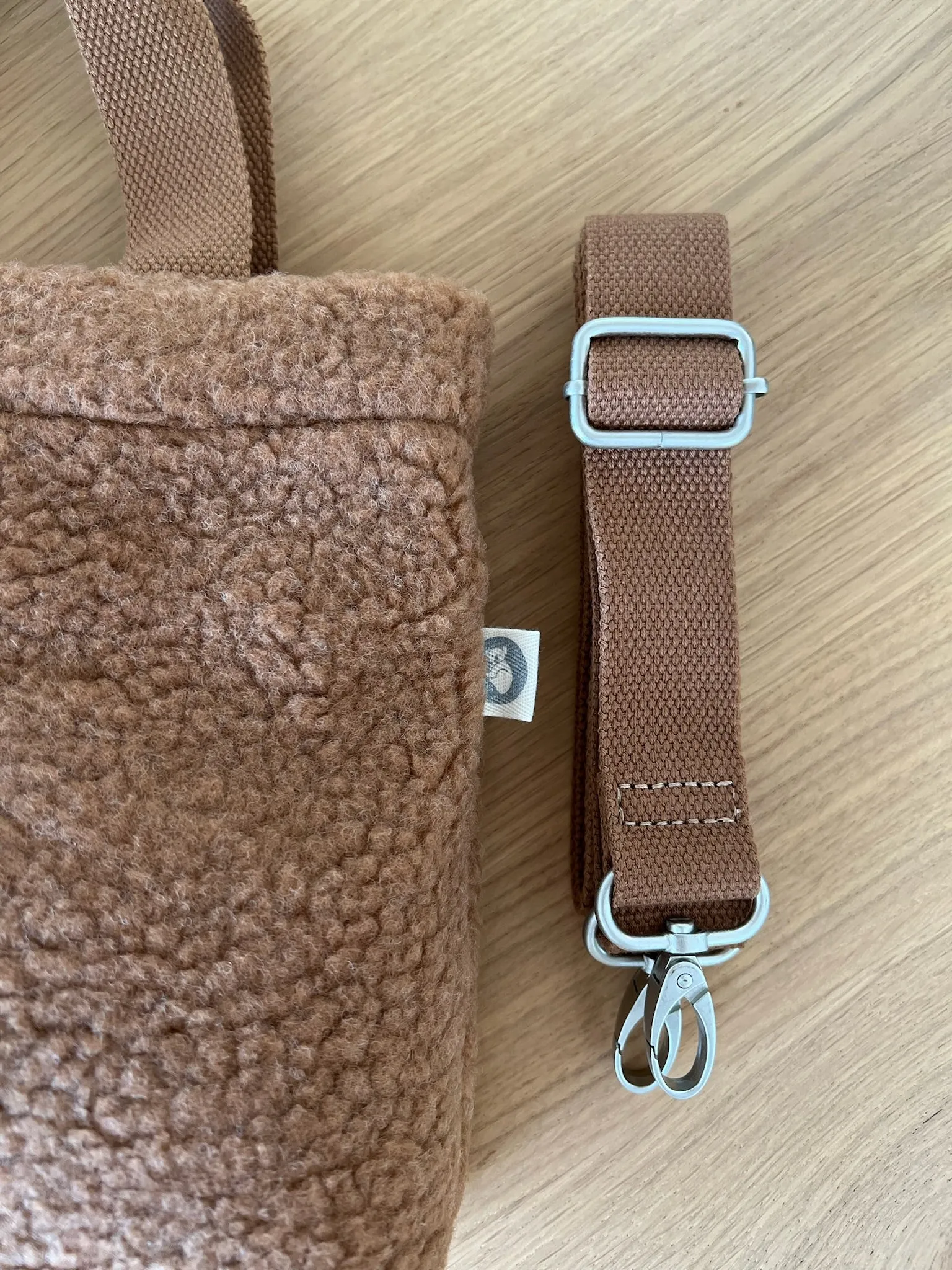 Midi Town Crossbody Bag: Mocha Sherpa