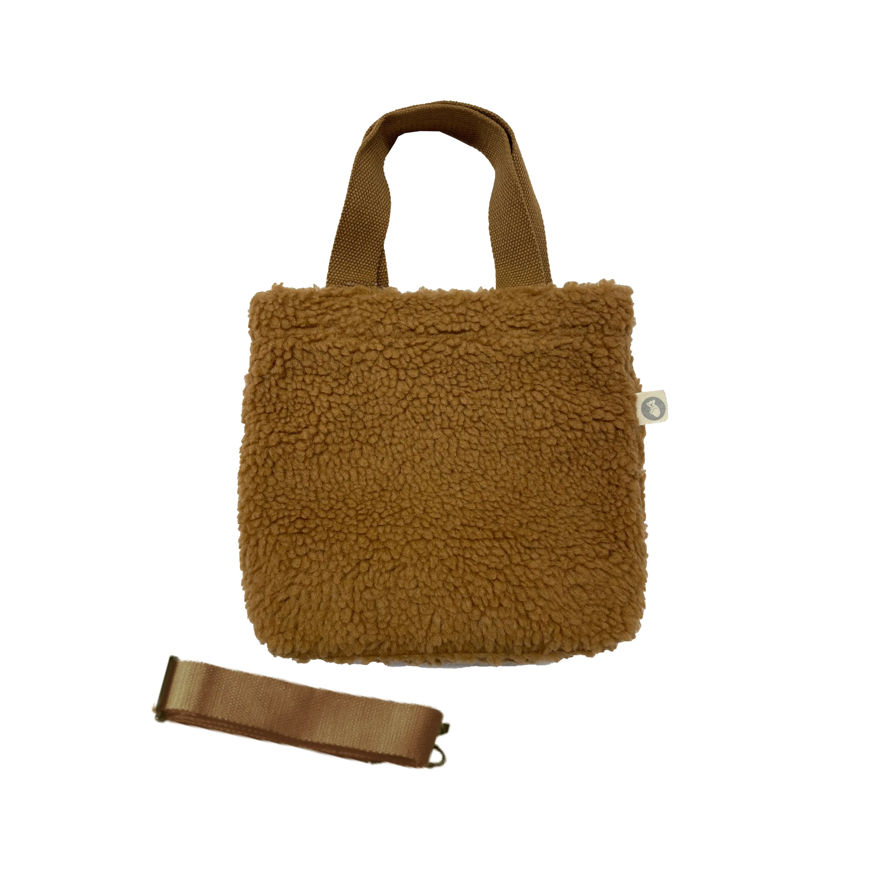 Midi Town Crossbody Bag: Mocha Sherpa