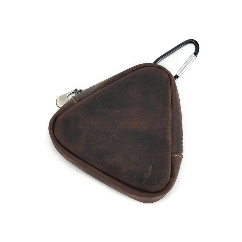 Mini Triangular Leather Coin Purse