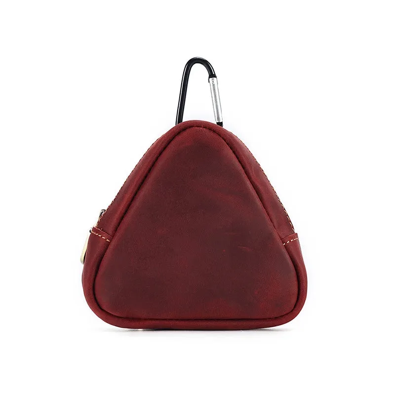 Mini Triangular Leather Coin Purse