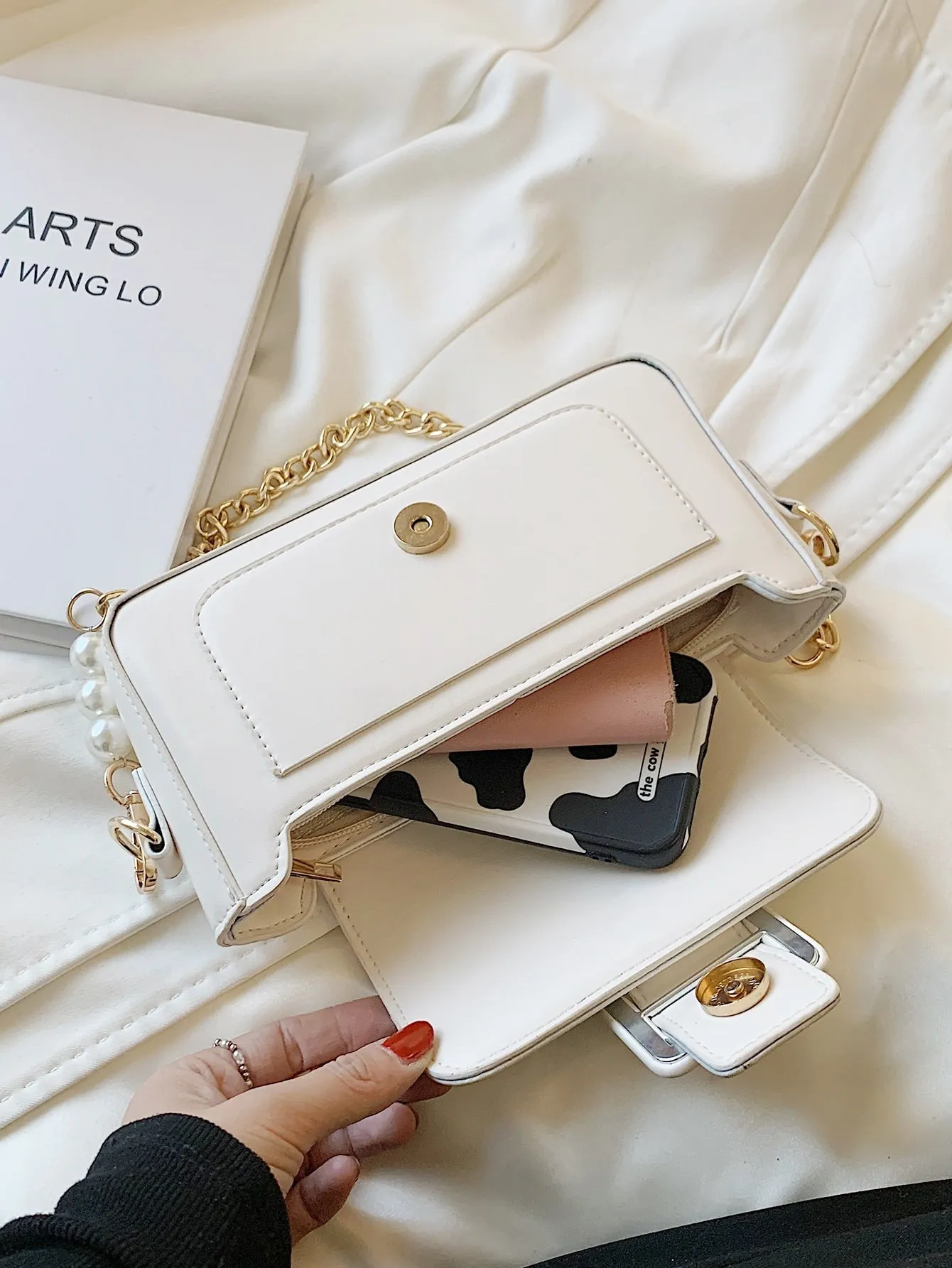 Minimalist Buckle Decor Chain Bag