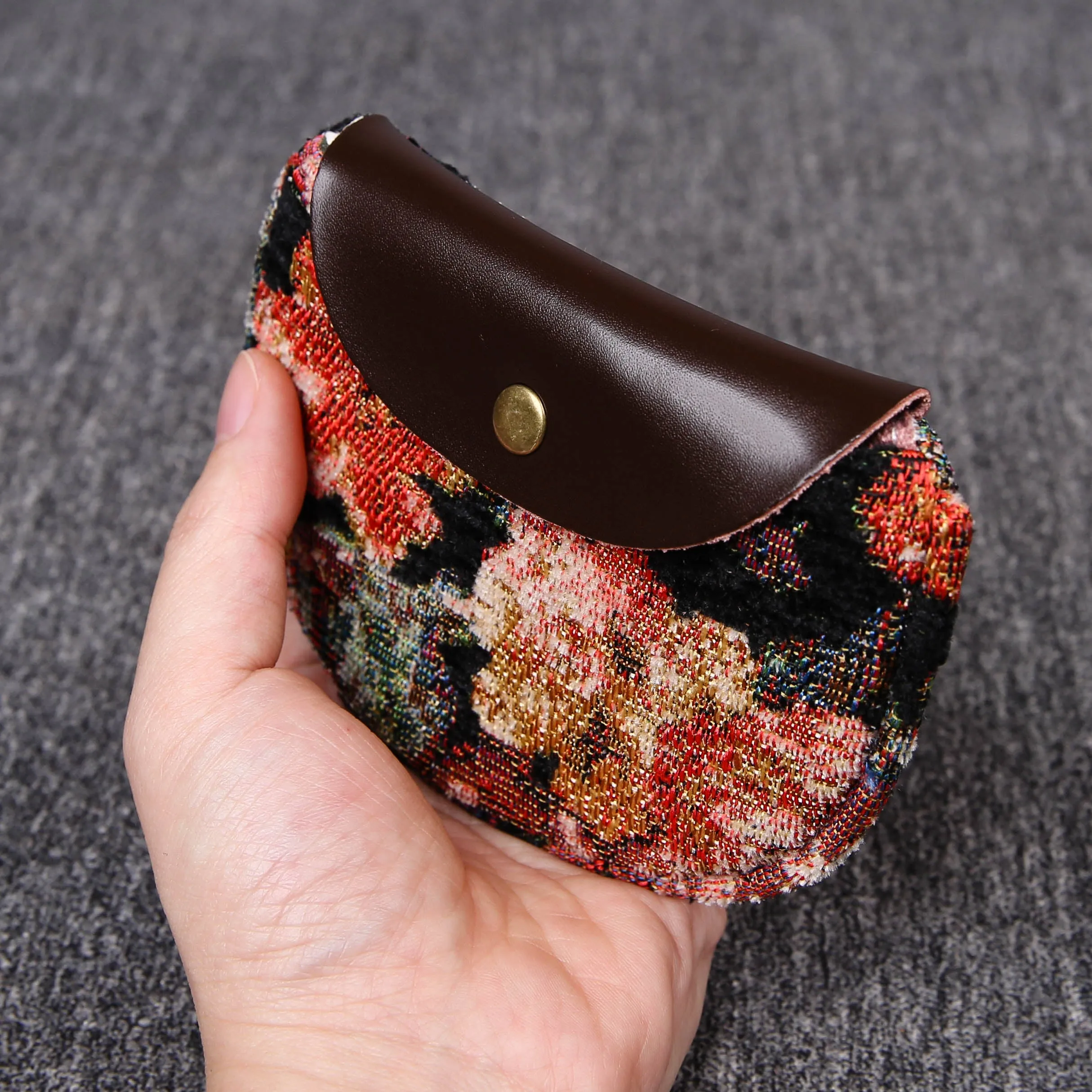 Minimalist Style Leather Carpet Coin Purse<br>Floral Rose