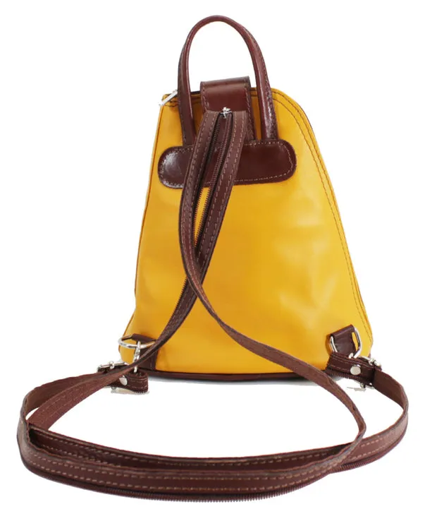 MOLLY   Small soft leather two-tone triangular backpack