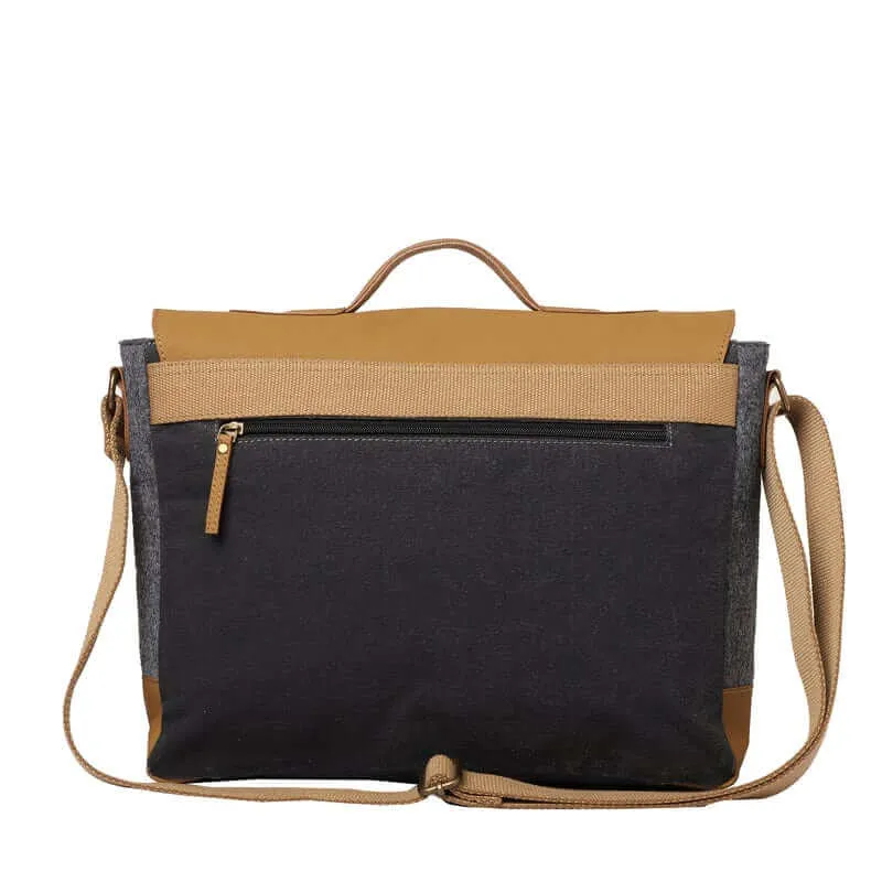 Mona B - Unisex Canvas Messenger Crossbody Laptop/Tablet/MacBook Bag: Arctic Dark Grey