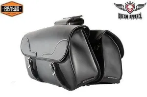 MOTORCYCLE 2PC WATERPROOF LARGE PLAIN ZIPOFF PVC THROWOVER SADDLEBAG NEW