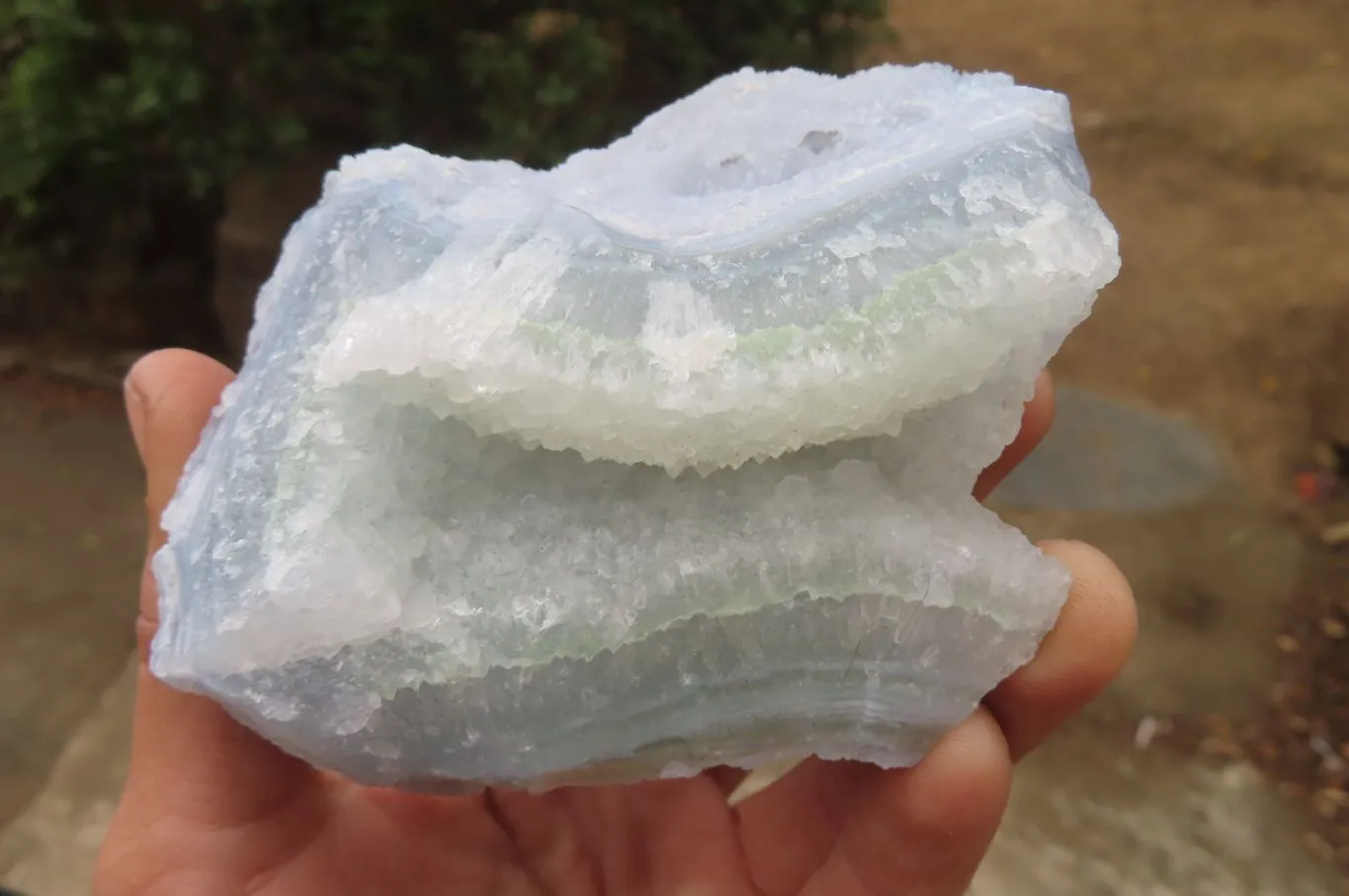 Natural Etched Blue Chalcedony Specimens x 4 From Malawi