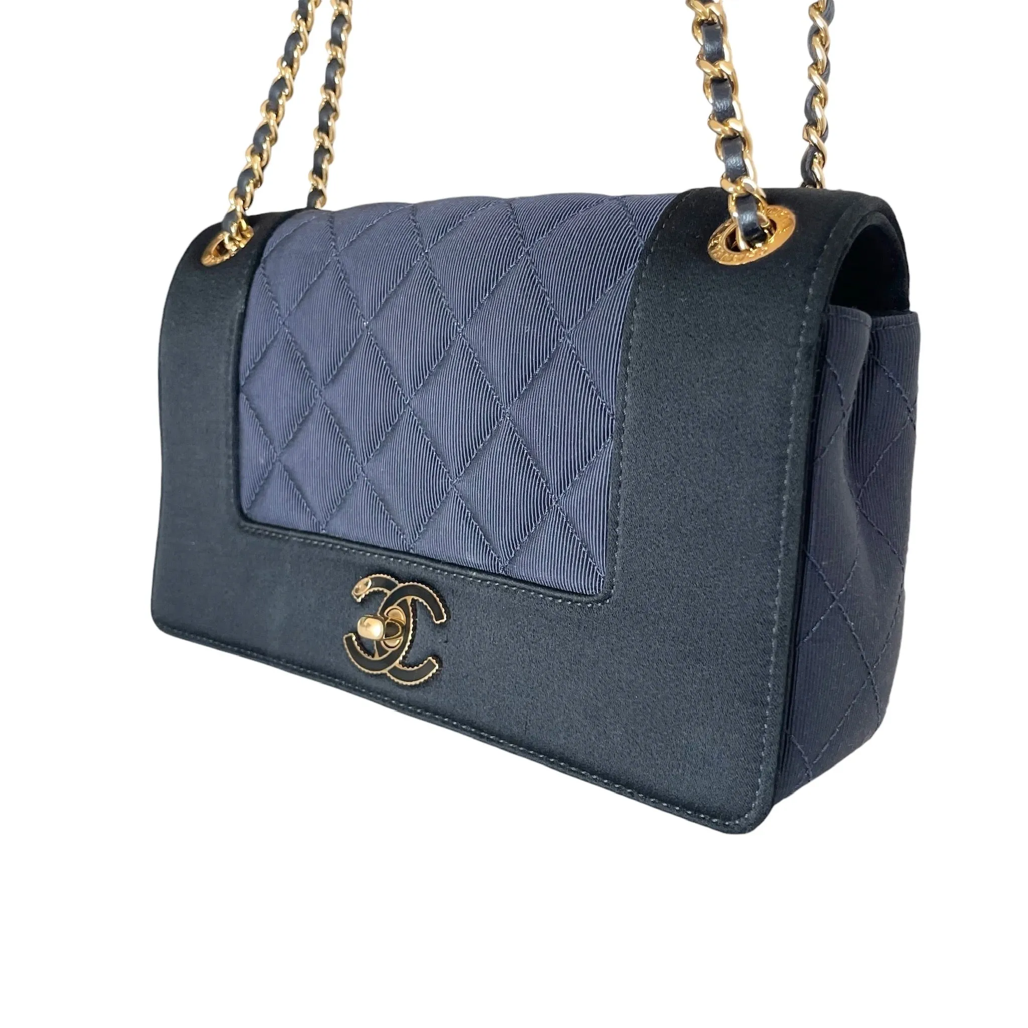 Navy Mademoiselle Flap Bag