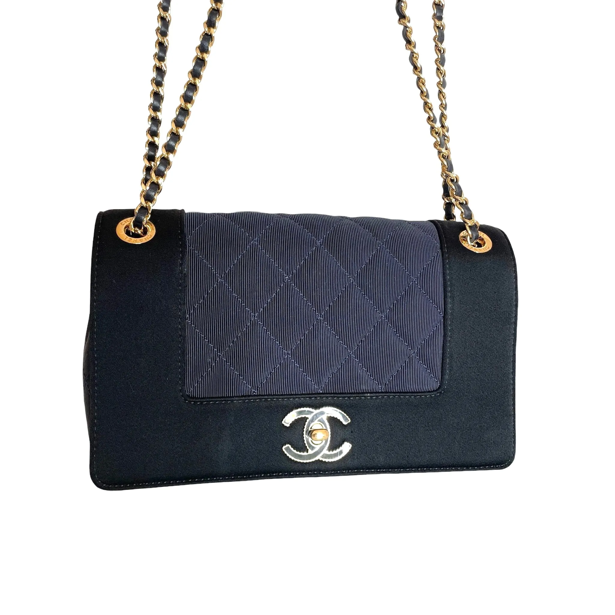 Navy Mademoiselle Flap Bag