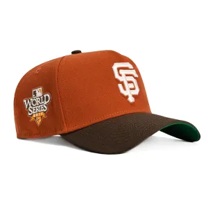 New Era 9Forty A-Frame Campfire Pack San Francisco Giants 2010 World Series Patch Snapback Hat - Burnt Orange, Brown