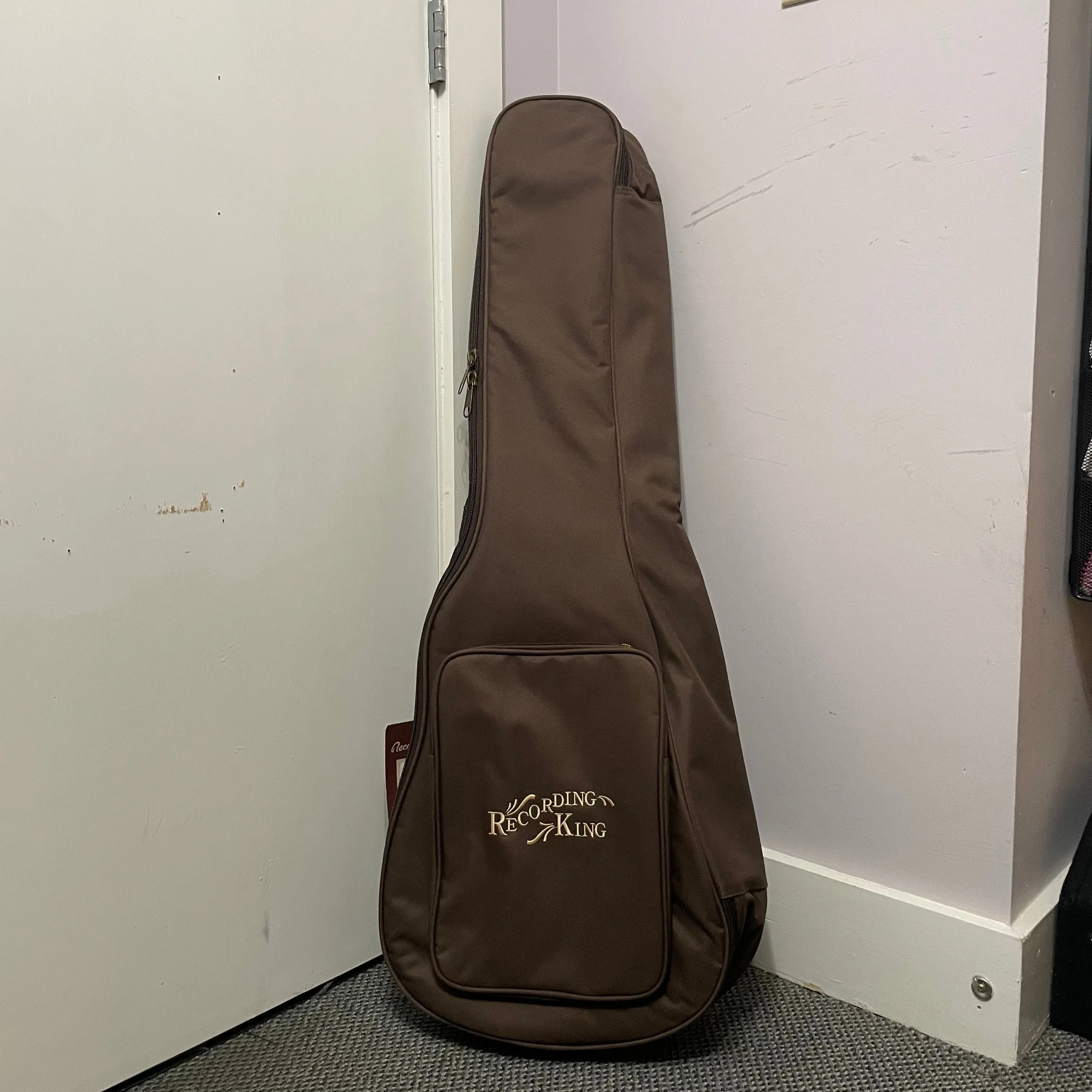 New! Recording King Parlor (Size 0) 18mm Padded Gig Bag - Brown