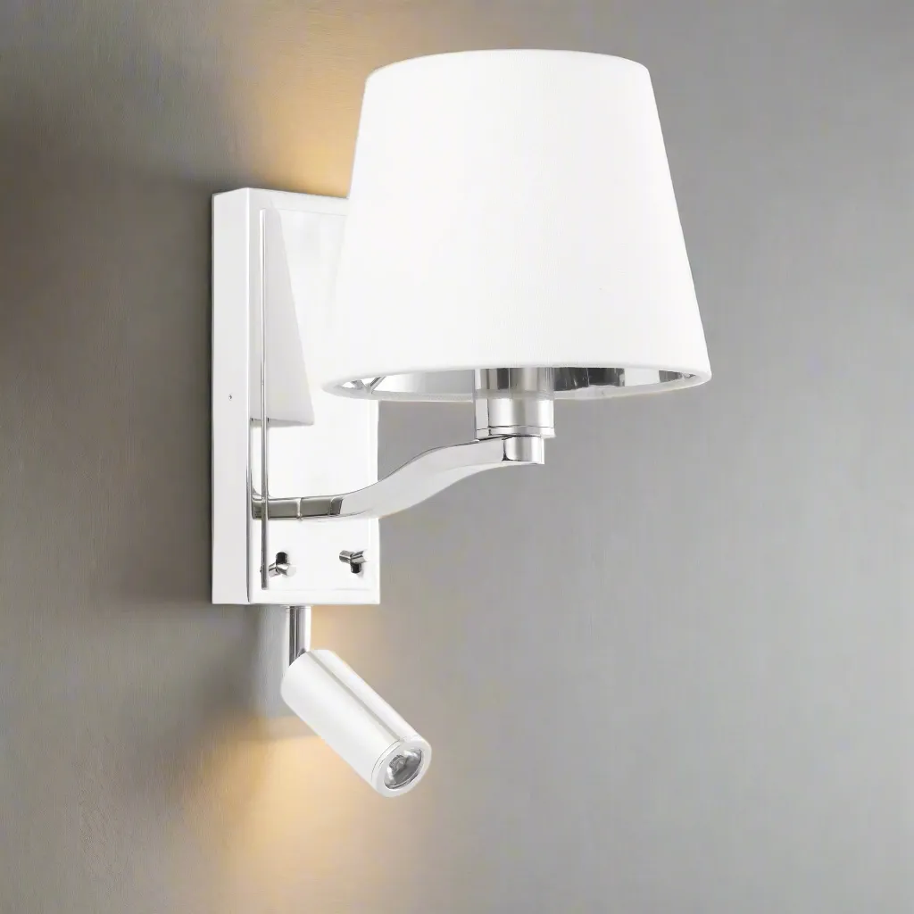 Nickel Wall Light With Adjustable LED Light H: 29 cm W: 15 cm