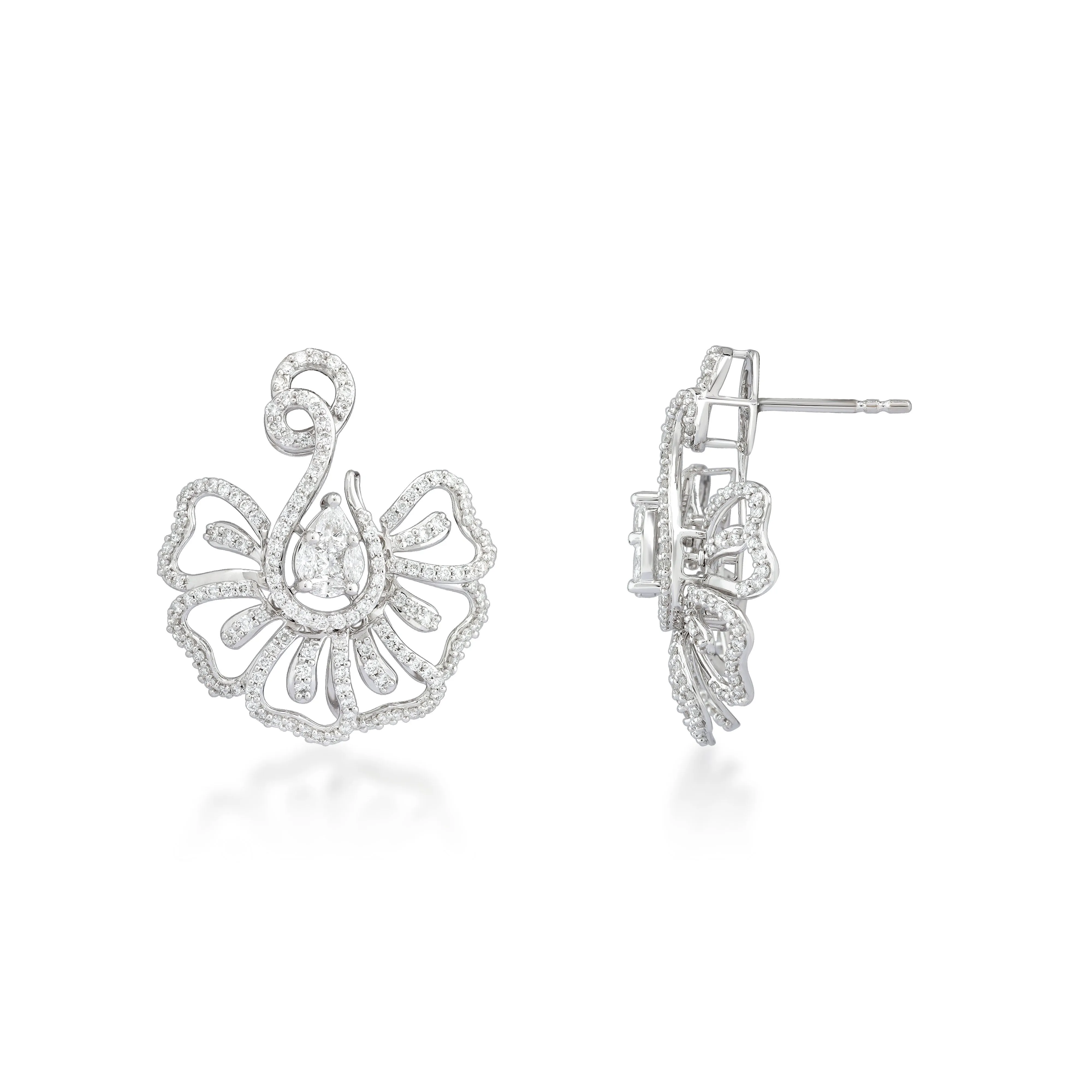 One Floret Diamond Earrings