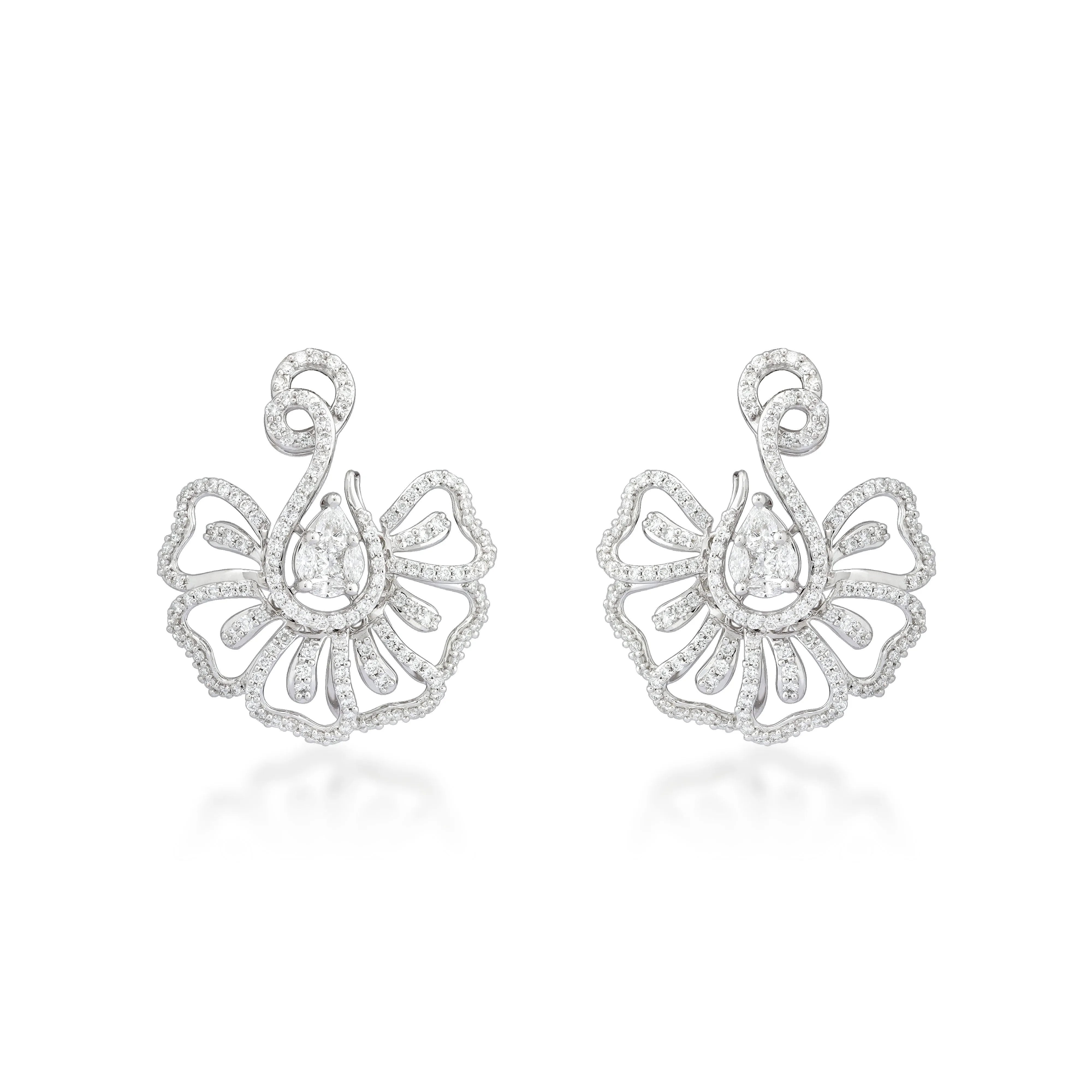 One Floret Diamond Earrings