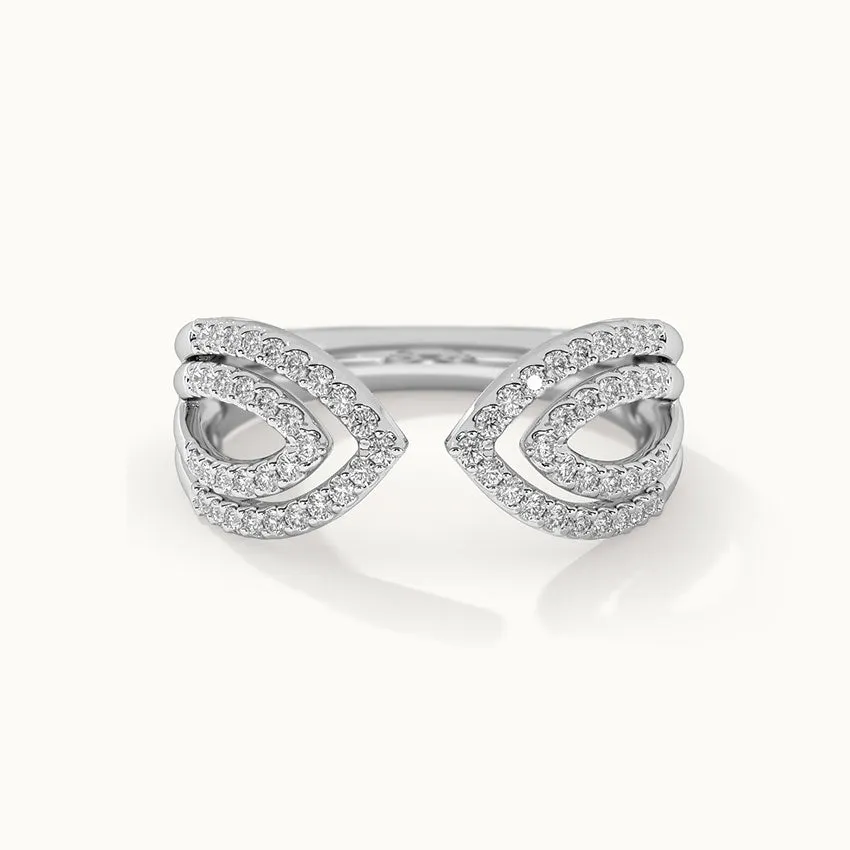 Open Leaf Diamond Ring