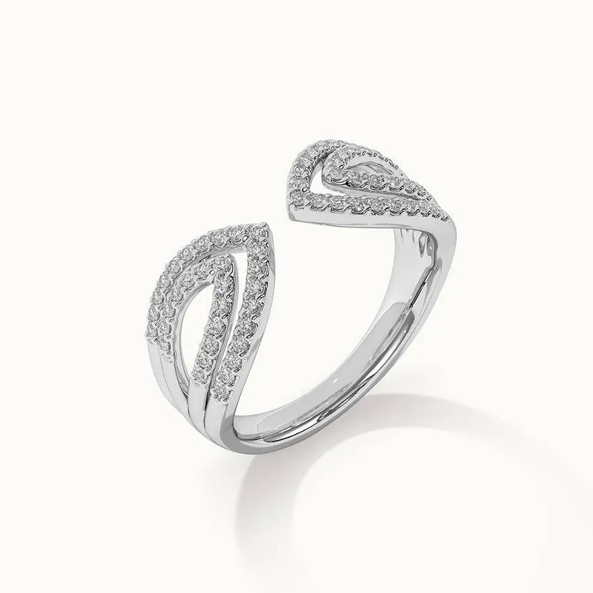 Open Leaf Diamond Ring