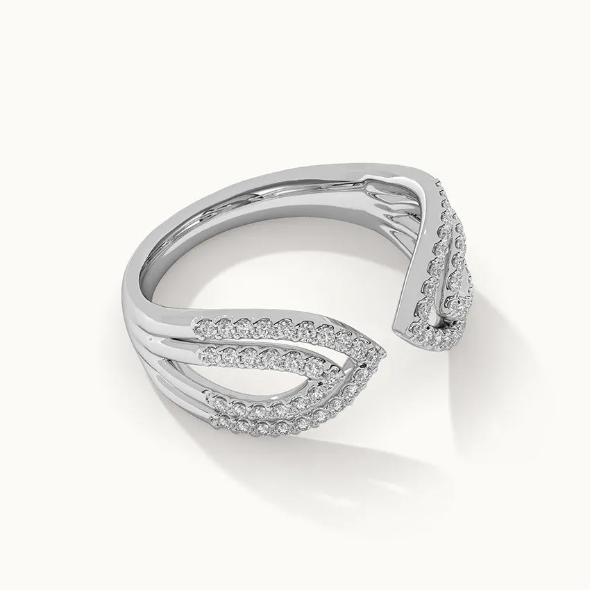 Open Leaf Diamond Ring