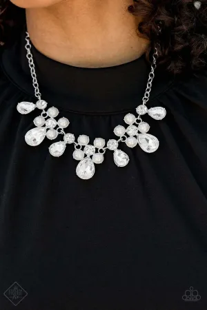 Paparazzi Accessories  - Demurely Debutante Fashion Fix White Necklace