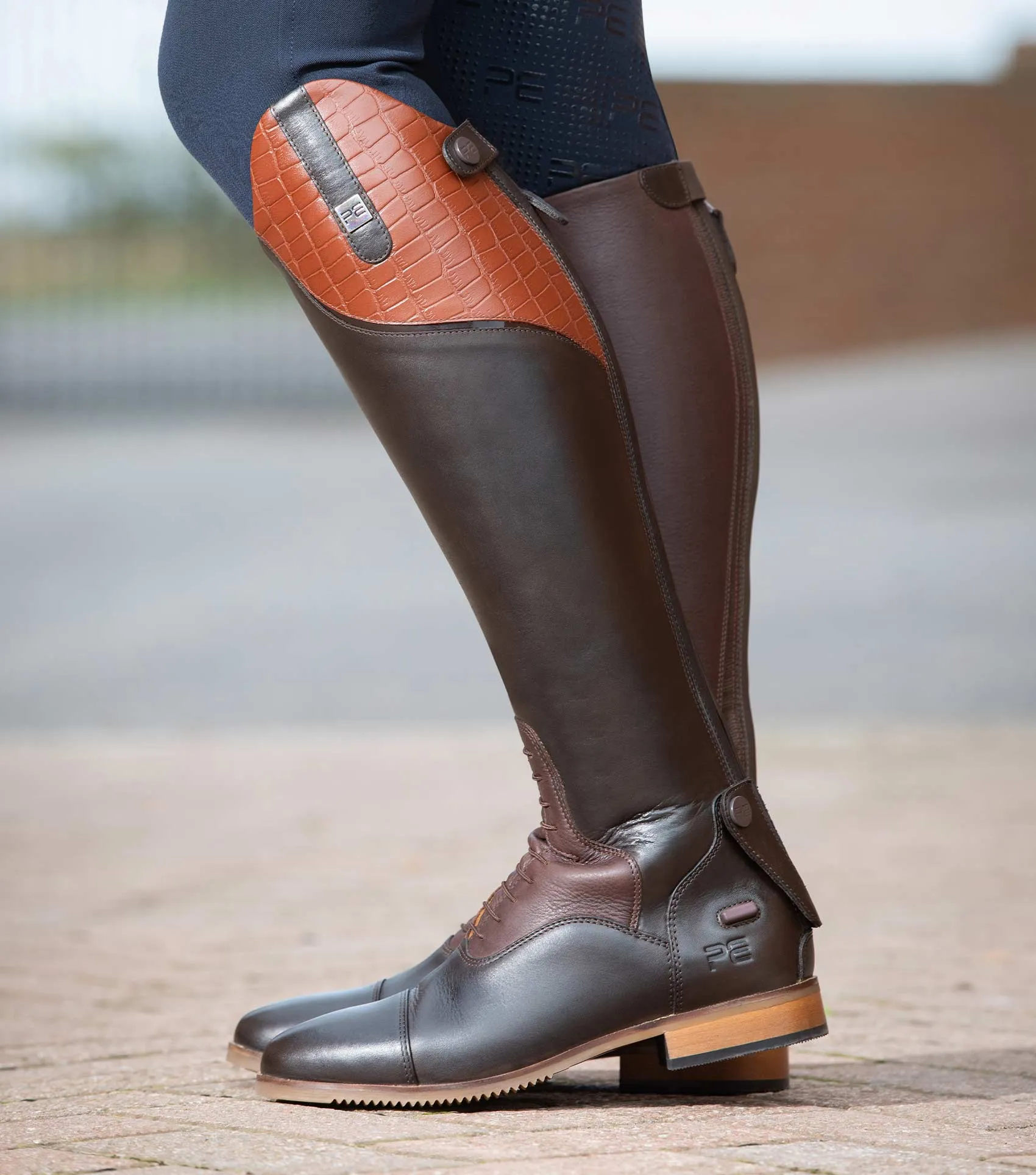 Passaggio Ladies Leather Field Tall Riding Boot Brown (Wide Calf)