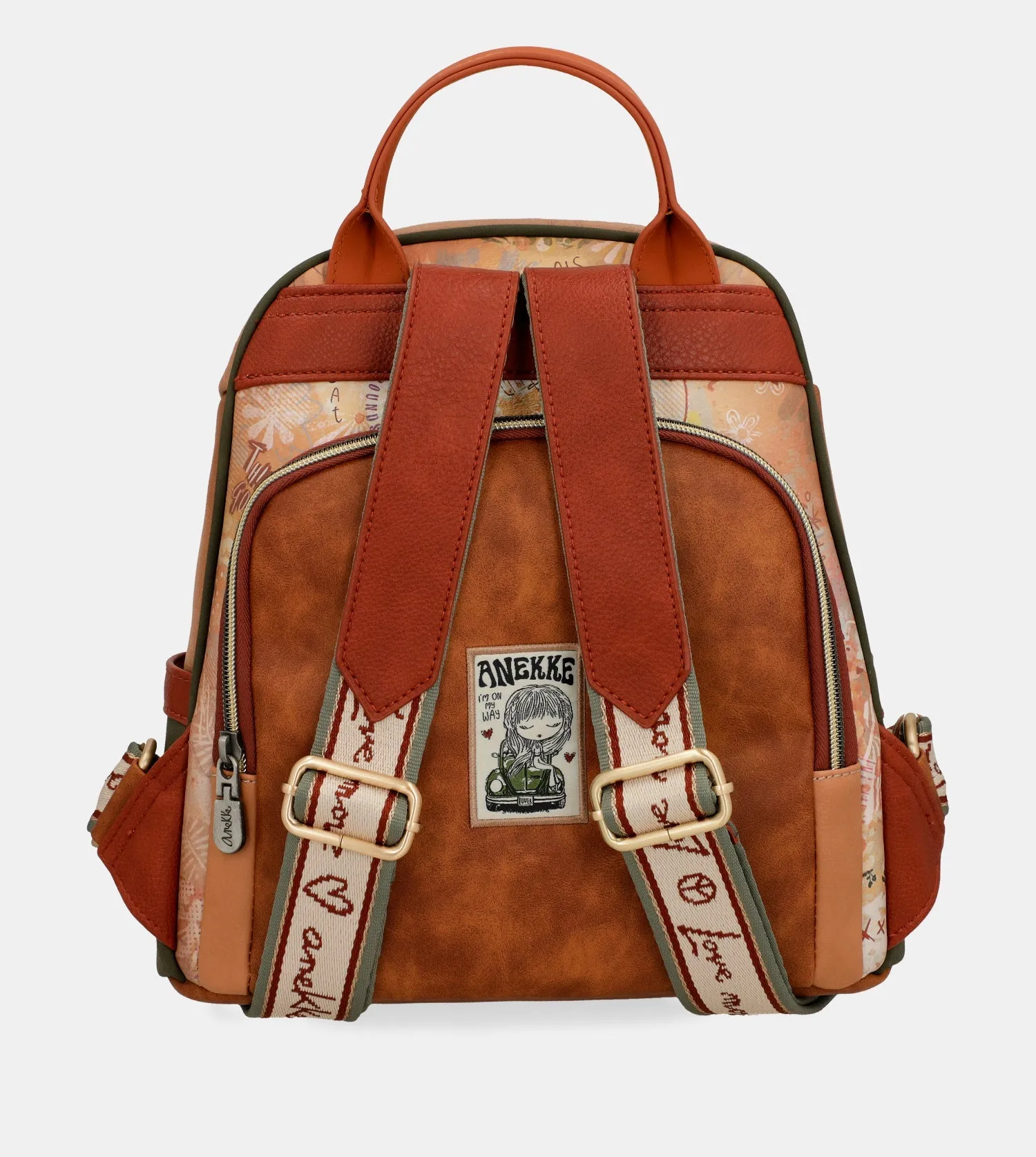 Peace & Love camel anti-theft backpack