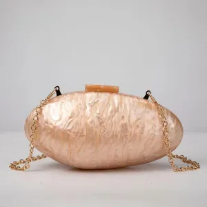 Pearl Acrylic Clutch Bag - Champagne