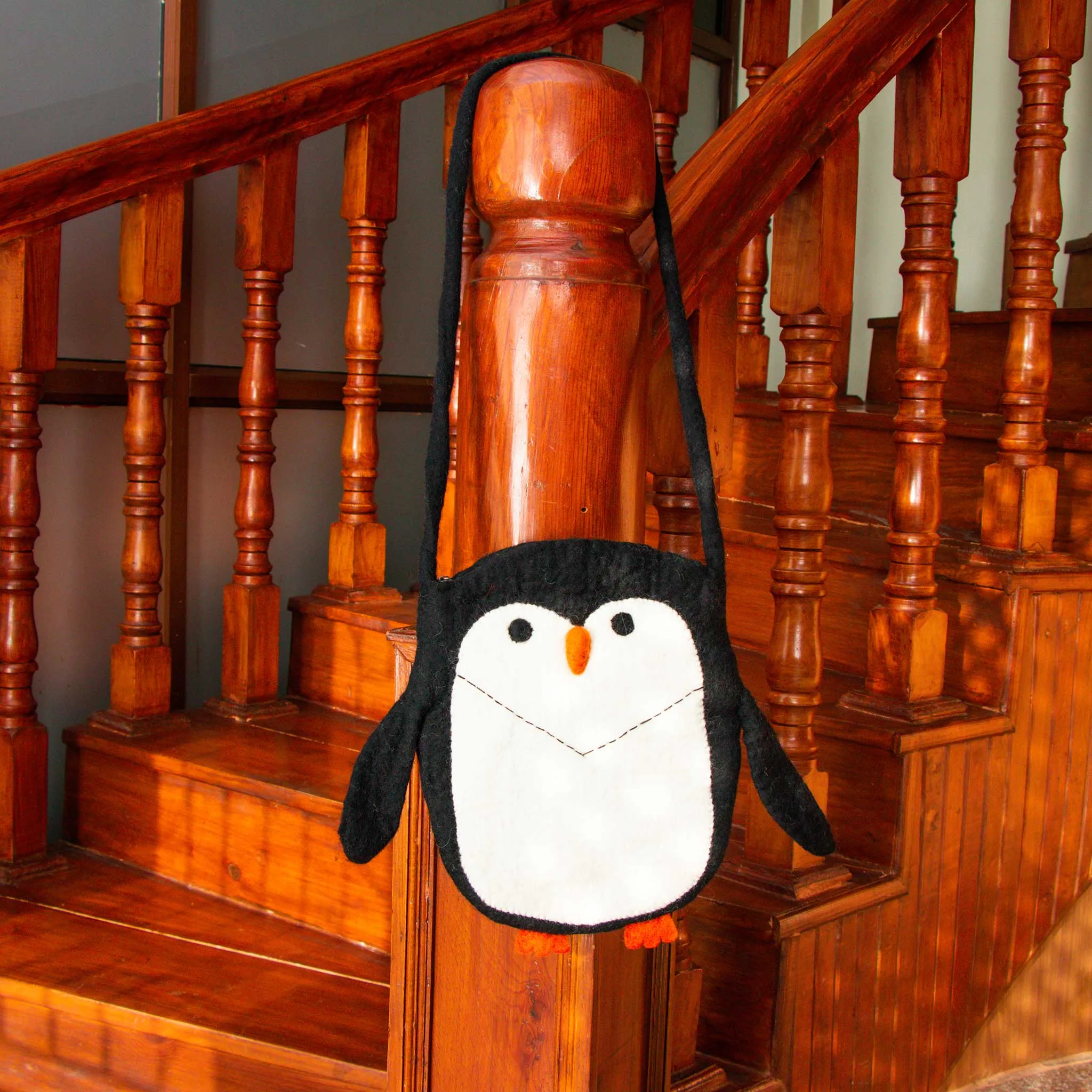 Penguin Face Woolen Side Bag