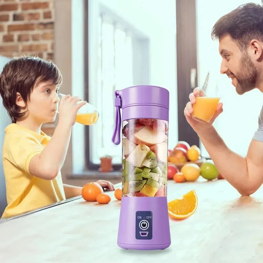 Portable Juicer Blender, USB Travel Juice Cup Baby Food Mixing Machince with Updated 6 Blades with Powerful Motor 4000mAh Rechar