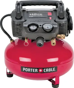 Porter-Cable C2002 Portable Electric Air Compressor, Tool Only, 6 gal Tank, 0.8 hp, 120 V, 150 psi Pressure, 1-Stage :EA: QUANTITY: 1