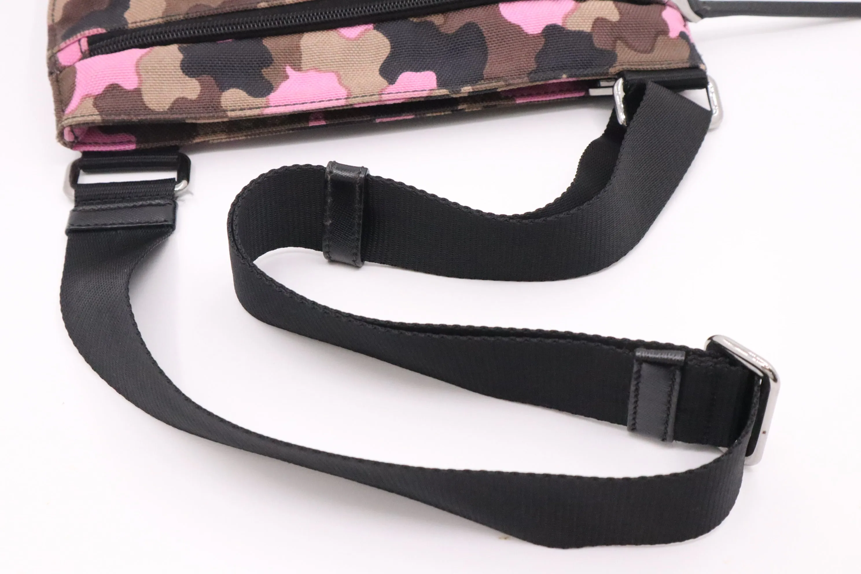 Prada Crossbody in Pink Camouflage Canvas