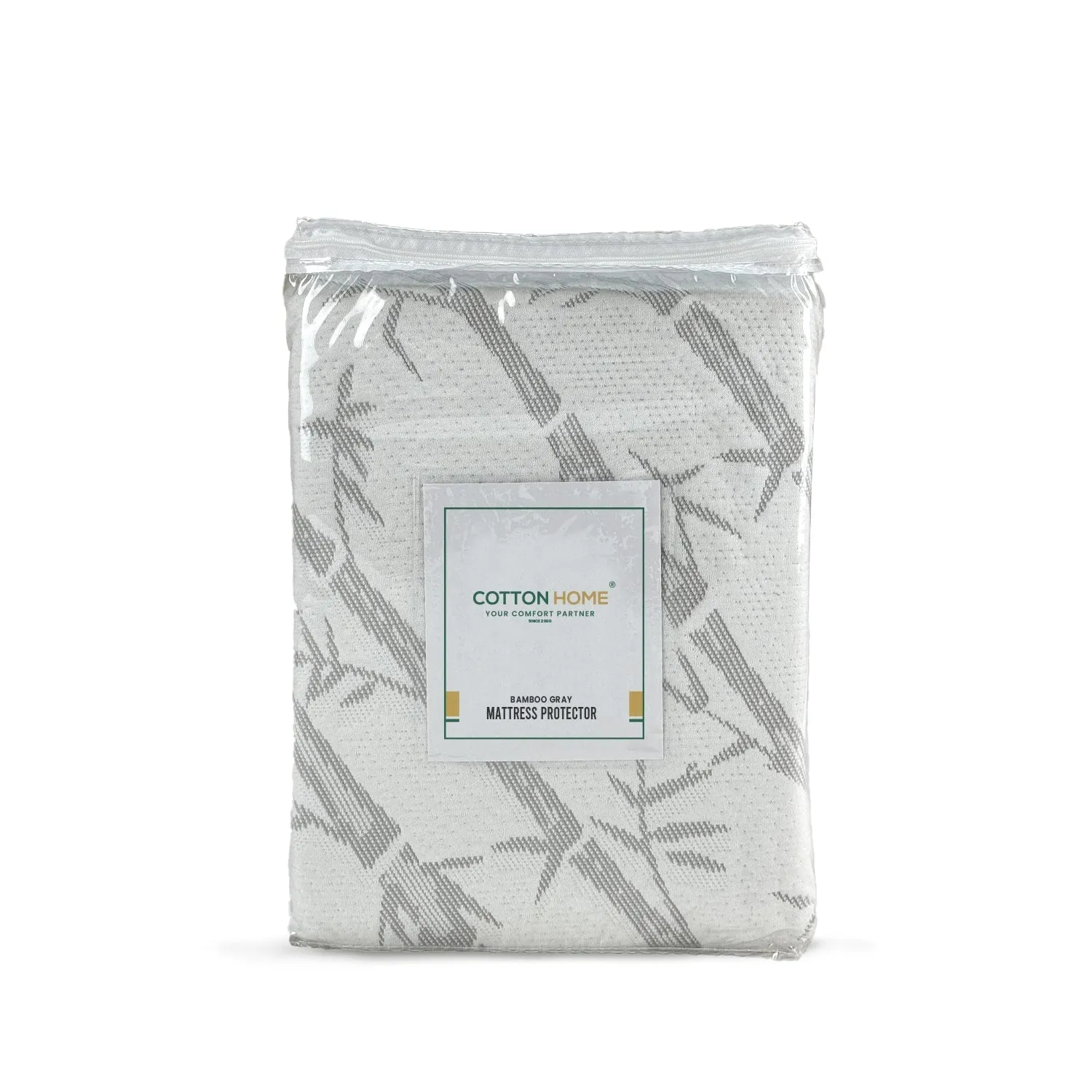 Premium Bamboo Mattress Protector 200x200 35CM | Gray | Breathable & Waterproof by Cotton Home