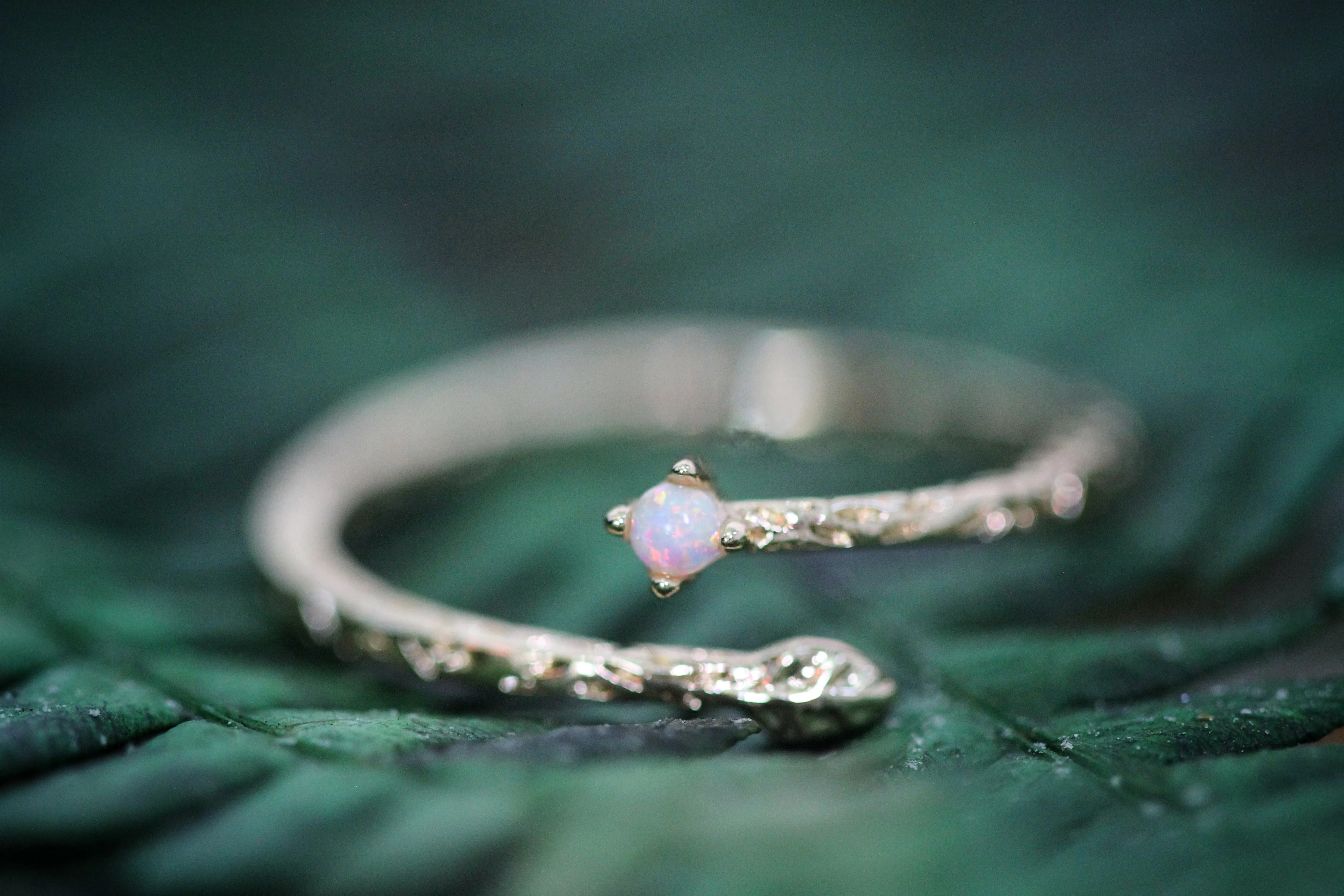 *Preorder* Tiny Leaf & Opal Ring