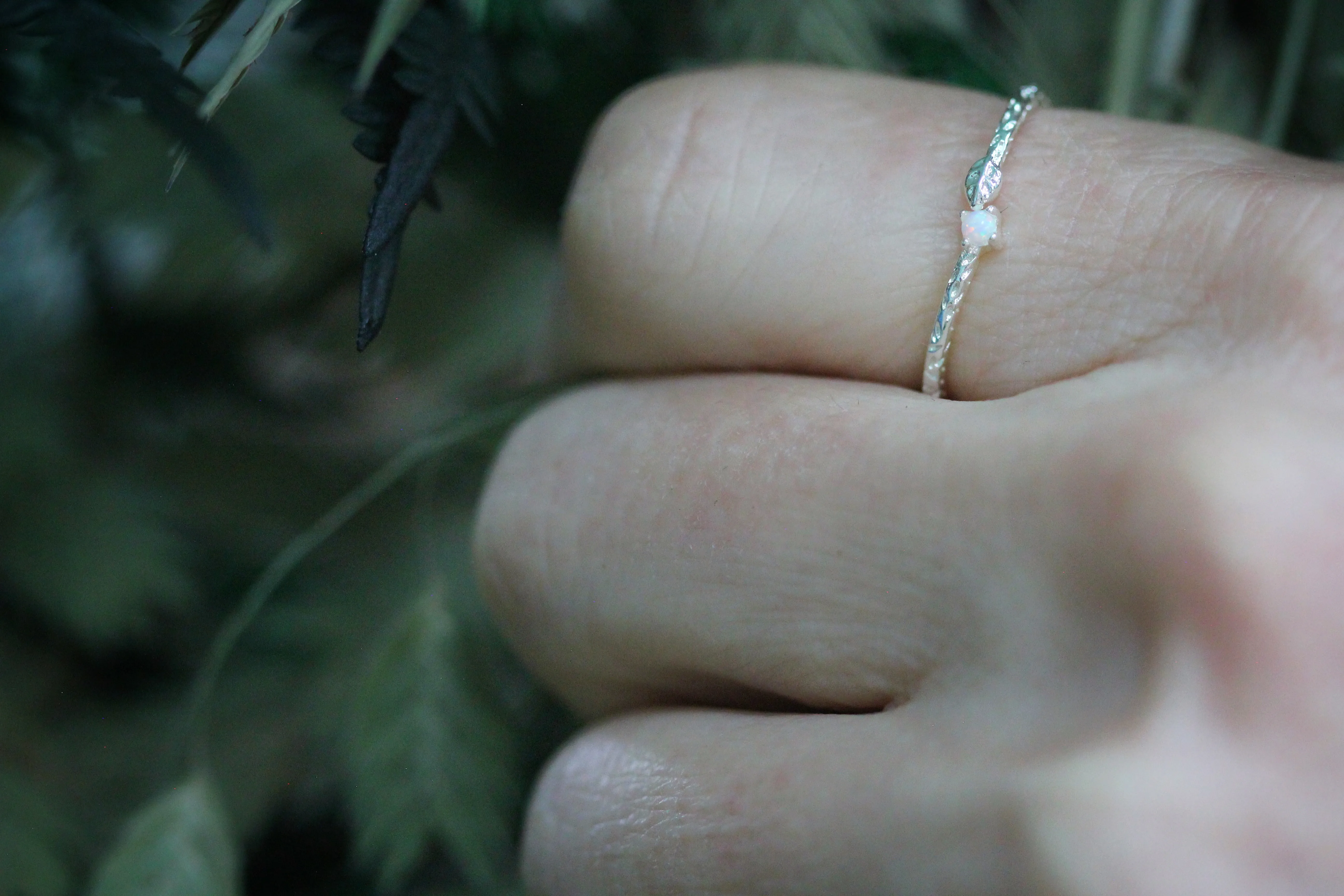 *Preorder* Tiny Leaf & Opal Ring